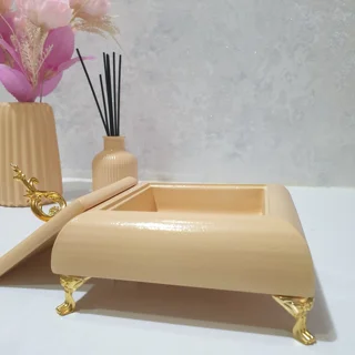 آجیل خوری و شکلات خوری سنگ مصنوعی با هولدر طلائی