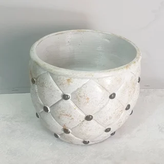 گلدان لمسه طوسی مشکی پتینه طلایی
